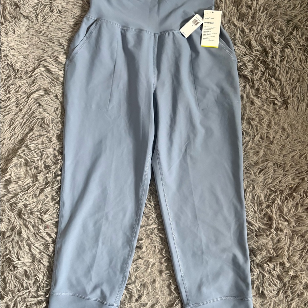 Light Blue High-Waisted Crop Jogger